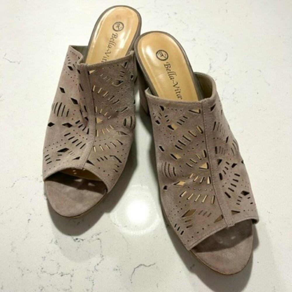 Bella Vita Lark Block Heel Sandal Taupe 12W - Picture 8 of 9